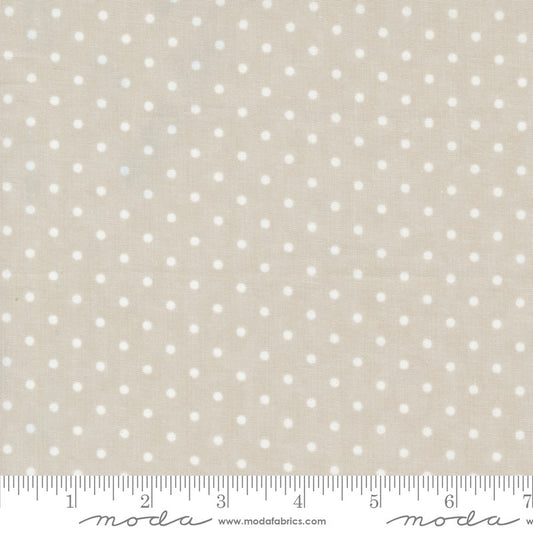 Favorite Vintage Linens - Perfect Dots in Silver - 3 Sisters - Moda