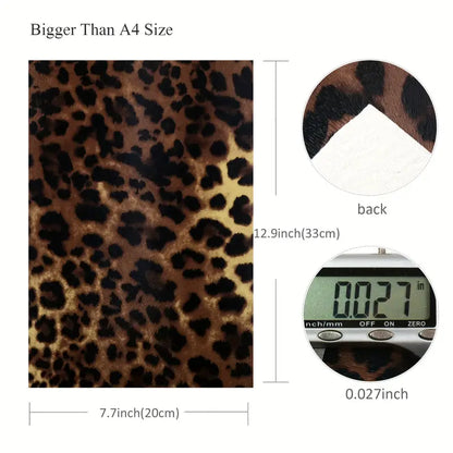 Faux Leather - Animal Print Sparkle (7pc) (7.9" x 12.9")