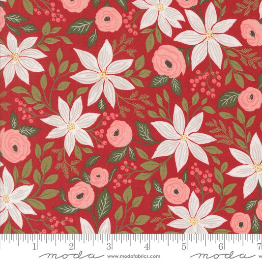 Berry and Pine - Poinsettia in Cranberry - Lella Boutique - Moda (Pre-order: June 2025)