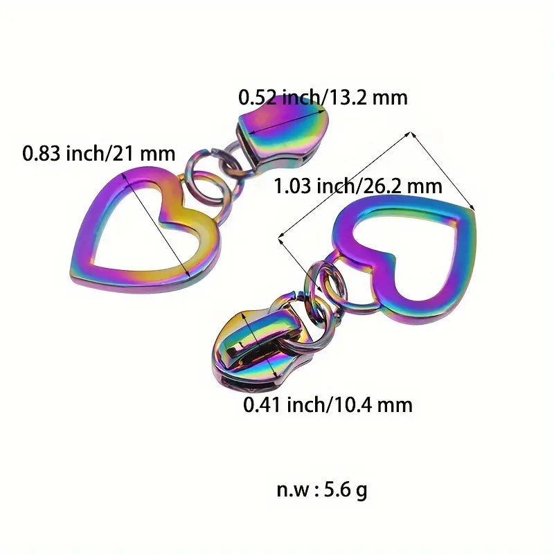 Rainbow Heart Zipper Pull #5