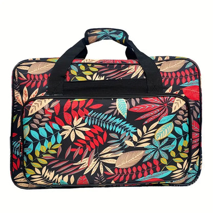 Sewing Machine Travel Bag - Black Leaf Multi