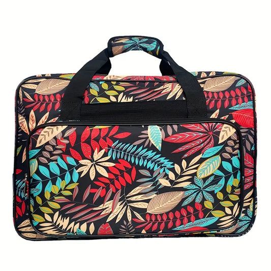 Sewing Machine Travel Bag - Black Leaf Multi