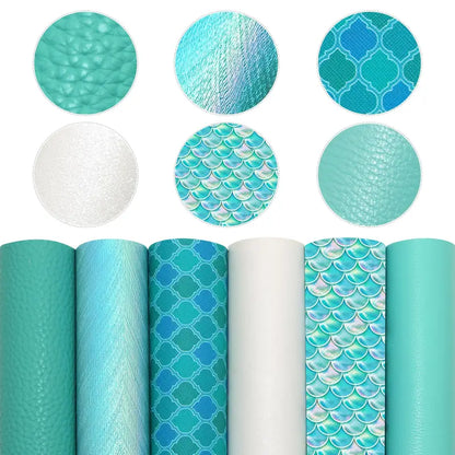 Faux Leather - Teal Delight (6pc) (7.9" x 12.9") (Pre-order: Apr 2025)