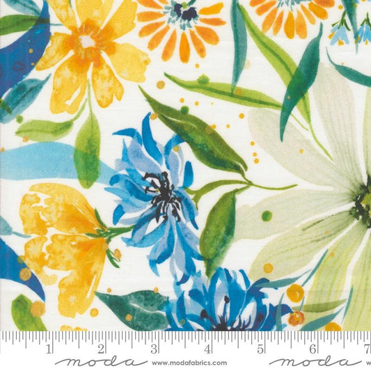 Sunshine & Blue Skies 108" Wideback - Rose Upon Rows in Cloud - Create Joy Project - Moda