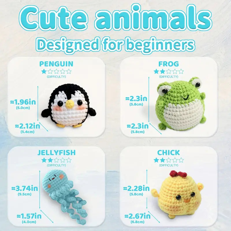 Crochet Kit - Animal Pals (4 Pc) - Essential Notions