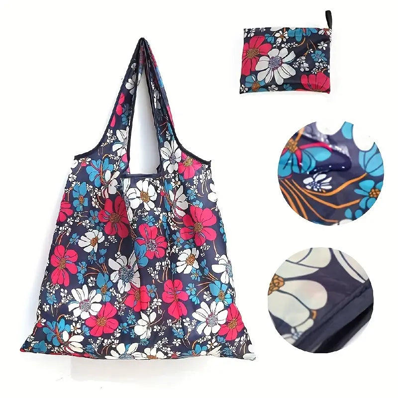 Sew n' Stash Shopping Bag (Foldable) - Blooming Meadow - Essential Notions