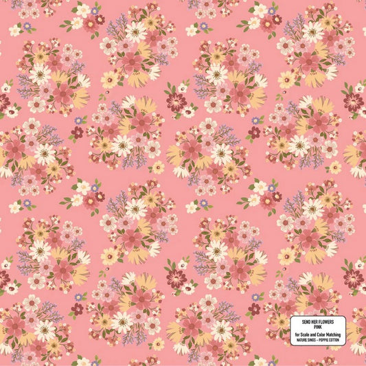 Nature Sings - 724101 in Pink - Poppie Cotton