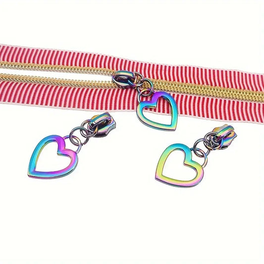 Rainbow Heart Zipper Pull #5