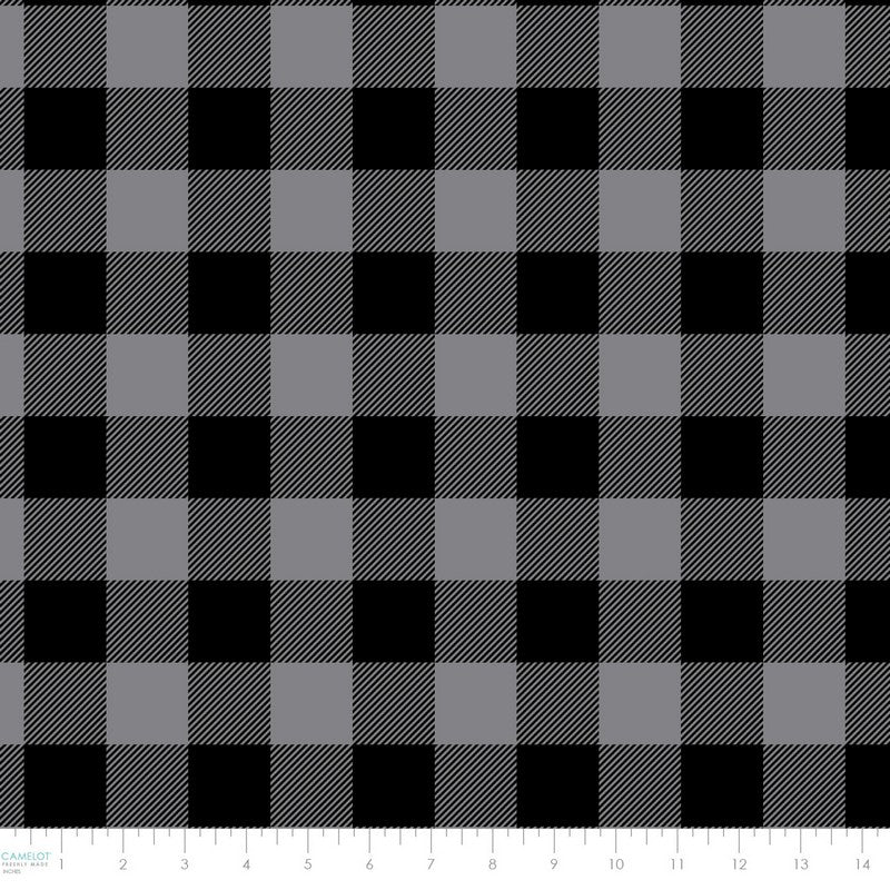 North of Ordinary - FLEECE Buffalo Plaid in Black/Grey - Camelot Fabrics (Pre-order: June 2025)