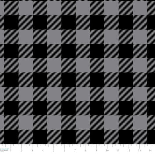 North of Ordinary - FLEECE Buffalo Plaid in Black/Grey - Camelot Fabrics (Pre-order: June 2025)