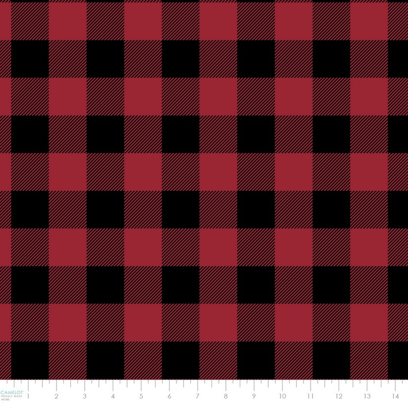 North of Ordinary - FLEECE Buffalo Plaid in Black/Red - Camelot Fabrics (Pre-order: June 2025)