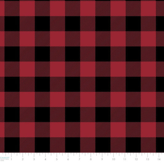 North of Ordinary - FLEECE Buffalo Plaid in Black/Red - Camelot Fabrics (Pre-order: June 2025)