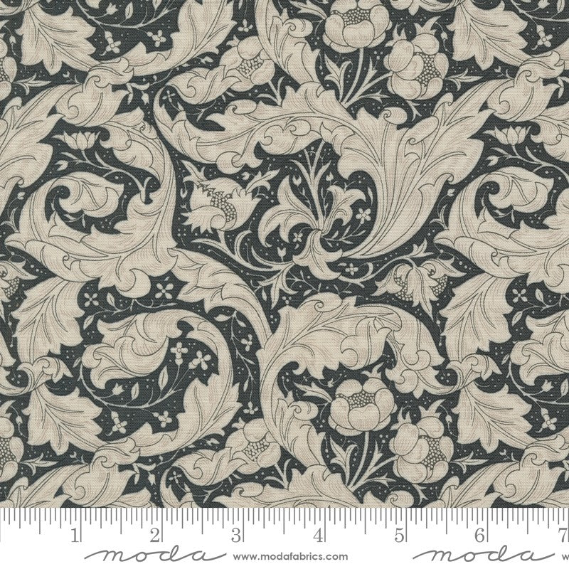 Ebony Suite - Bachelors Button in Ebony/Porcelain - Barbara Brackman - Moda