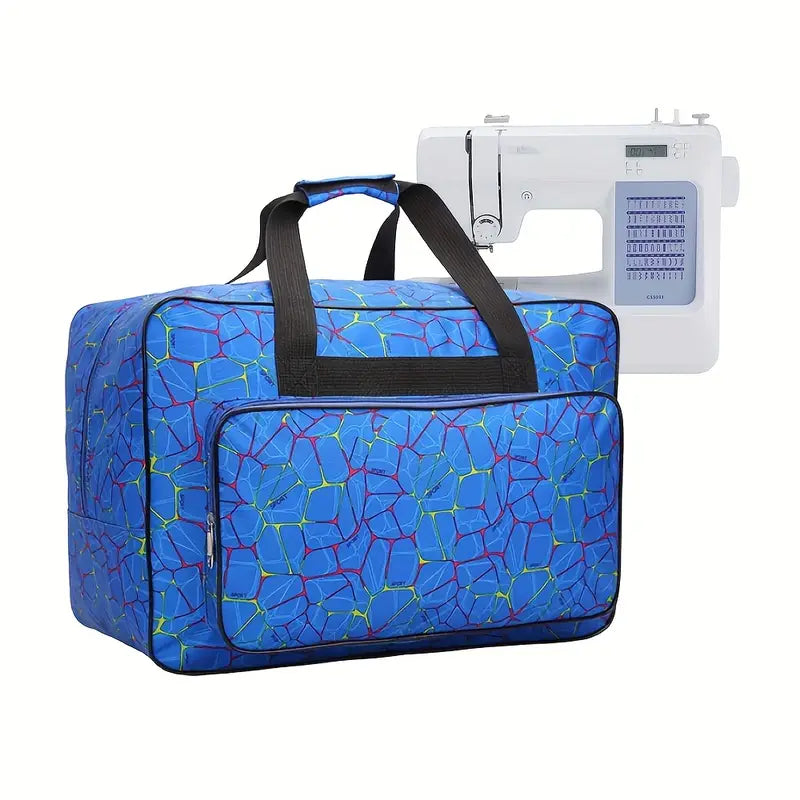 DOOR CRASHER! Sewing Machine Travel Bag - Blue Geometric - Essential Notions