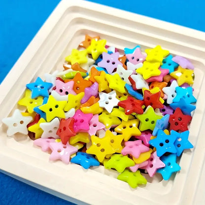 Mini Star Plastic Buttons 2 Hole (0.47") 100pc