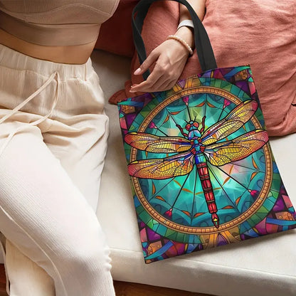 Sew n' Stash Tote Bag - Stained Glass Dragonfly