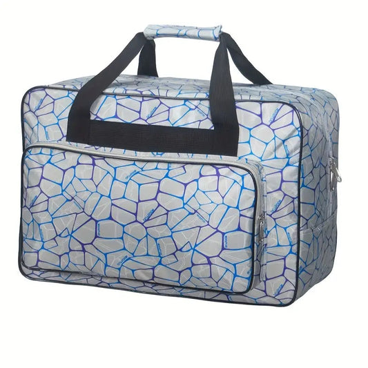 Sewing Machine Travel Bag - Grey and Blue Geometric