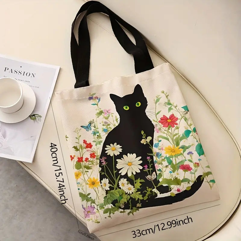 Sew n' Stash Tote Bag - Purrfect Wildflowers