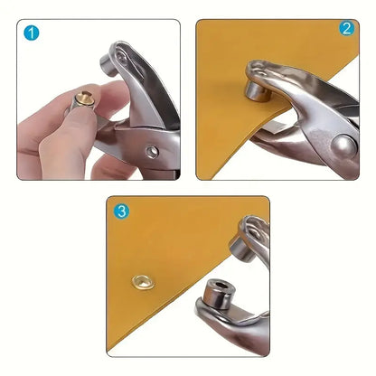 Grommet Eyelet Pliers BONUS Metal Eyelets (1/4")