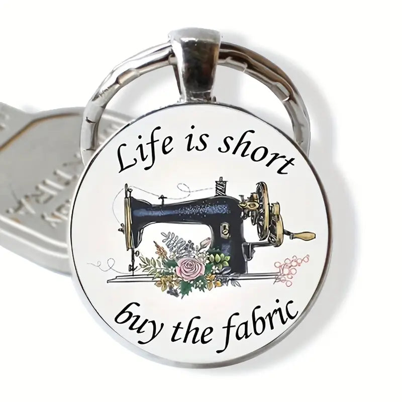 Vintage Singer Buy the Fabric Keychain