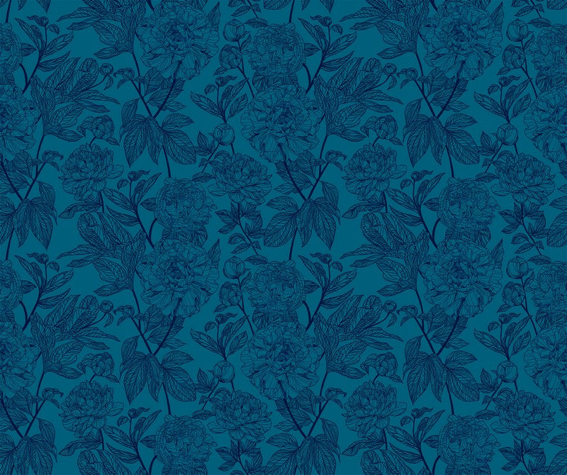 Indelible - Peony in Ocean - Anna Maria Textiles (Northcott) (Pre-order: April 2025)