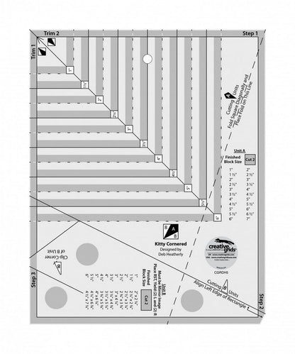 Creative Grids - Kitty Cornered Quilt Ruler (Pre-order: Mar 2025)