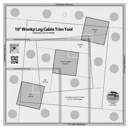 Creative Grids - 10in Wonky Log Cabin Trim Tool (Pre-order: Oct 2024)