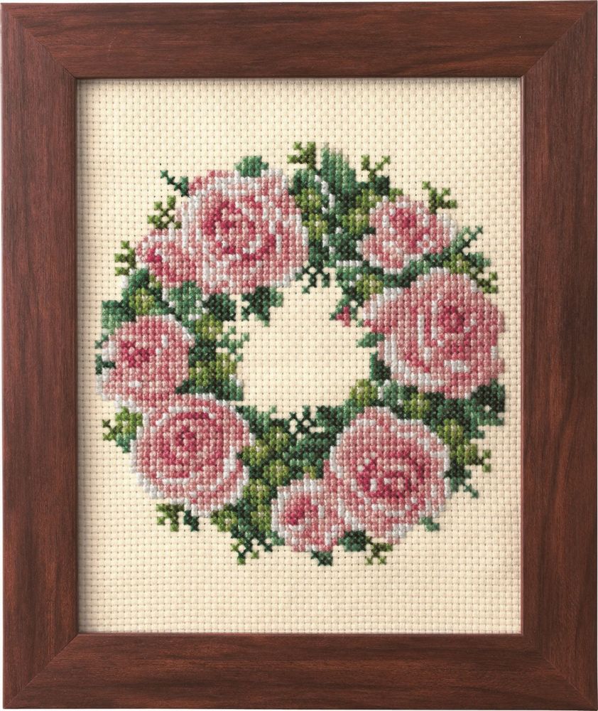 Rose Wreath - Cross Stitch Kit - Lecien