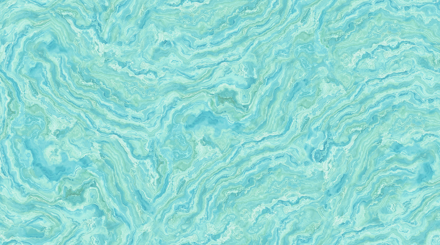 Tranquil Waters - Wave Texture Dark Turquoise - Deborah Edwards - Northcott