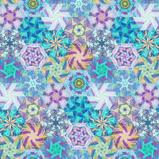 Crystal Sea - Kaleidoscope in Light Blue Multi - Erin Hanson - Northcott (Pre-order: Nov 2024)