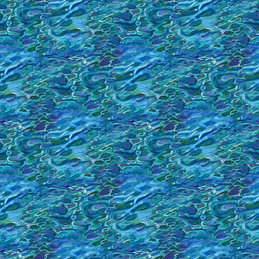 Crystal Sea - Water Texture in Dark Blue - Erin Hanson - Northcott (Pre-order: Oct 2024)