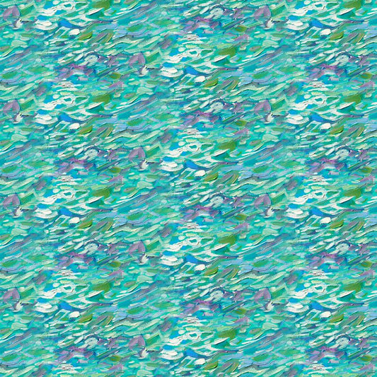 Crystal Sea - Water Texture in Teal Multi - Erin Hanson - Northcott (Pre-order: Oct 2024)