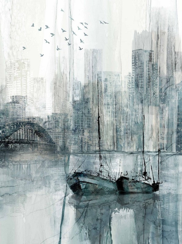 City Harbor - PANEL in Light Blue Multi - Deborah Edwards & Melanie Samra - Northcott (Pre-order: Nov 2024)