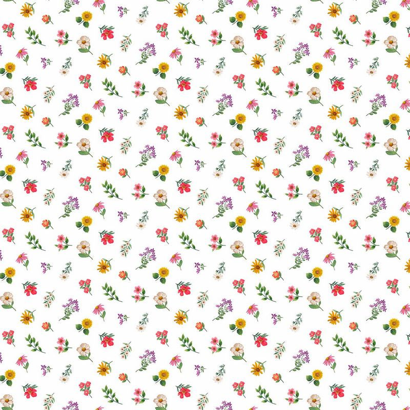 Hide and Seek - Mini Floral Toss in White Multi - Deborah Edwards - Northcott (Pre-order: Feb 2025)