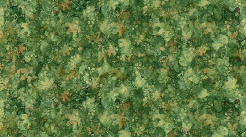 Autumn Breeze - Leaf Texture in Dark Green - Deborah Edwards & Melanie Samra - Northcott (Pre-order: May 2025)