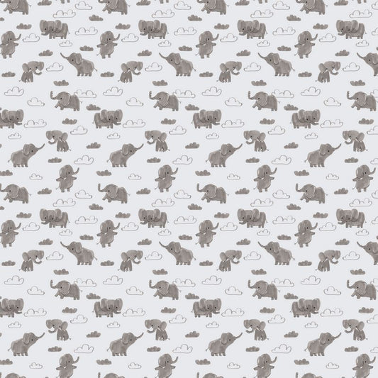 Lucky Day FLANNEL - Elephants in Grey - Jillian Phillips - FIGO (Northcott)