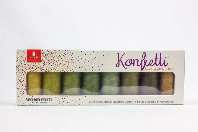 Konfetti 8 Pack - Forest Floor - Cotton 50wt 547yd (500m) - WonderFil Specialty Threads