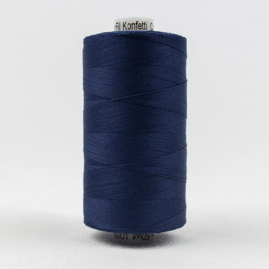 Konfetti - Navy - Cotton 50wt 1094yd (1000m) - WonderFil Specialty Threads (Pre-order: Oct 2024)