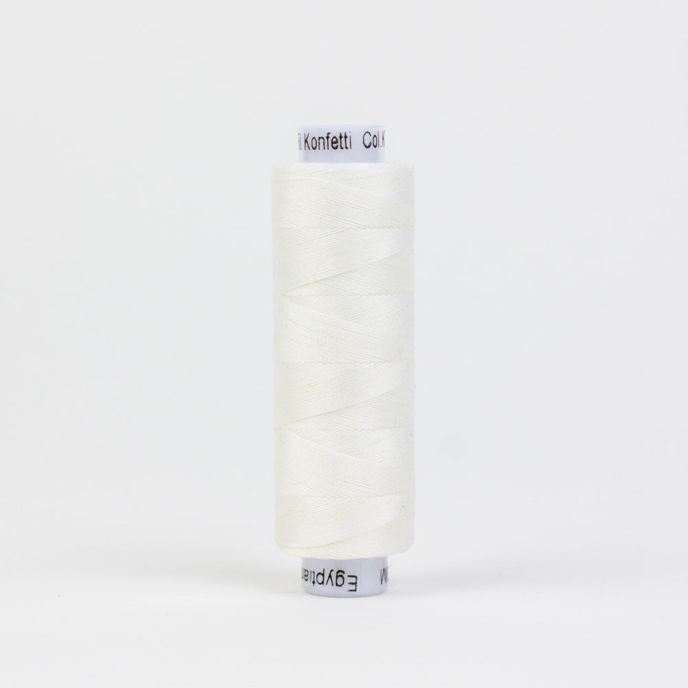 Konfetti - Soft White - Cotton 50wt 220yd (200m) - WonderFil Specialty Threads (Pre-order: Oct 2024)