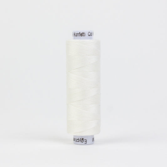 Konfetti - Soft White - Cotton 50wt 220yd (200m) - WonderFil Specialty Threads (Pre-order: Oct 2024)