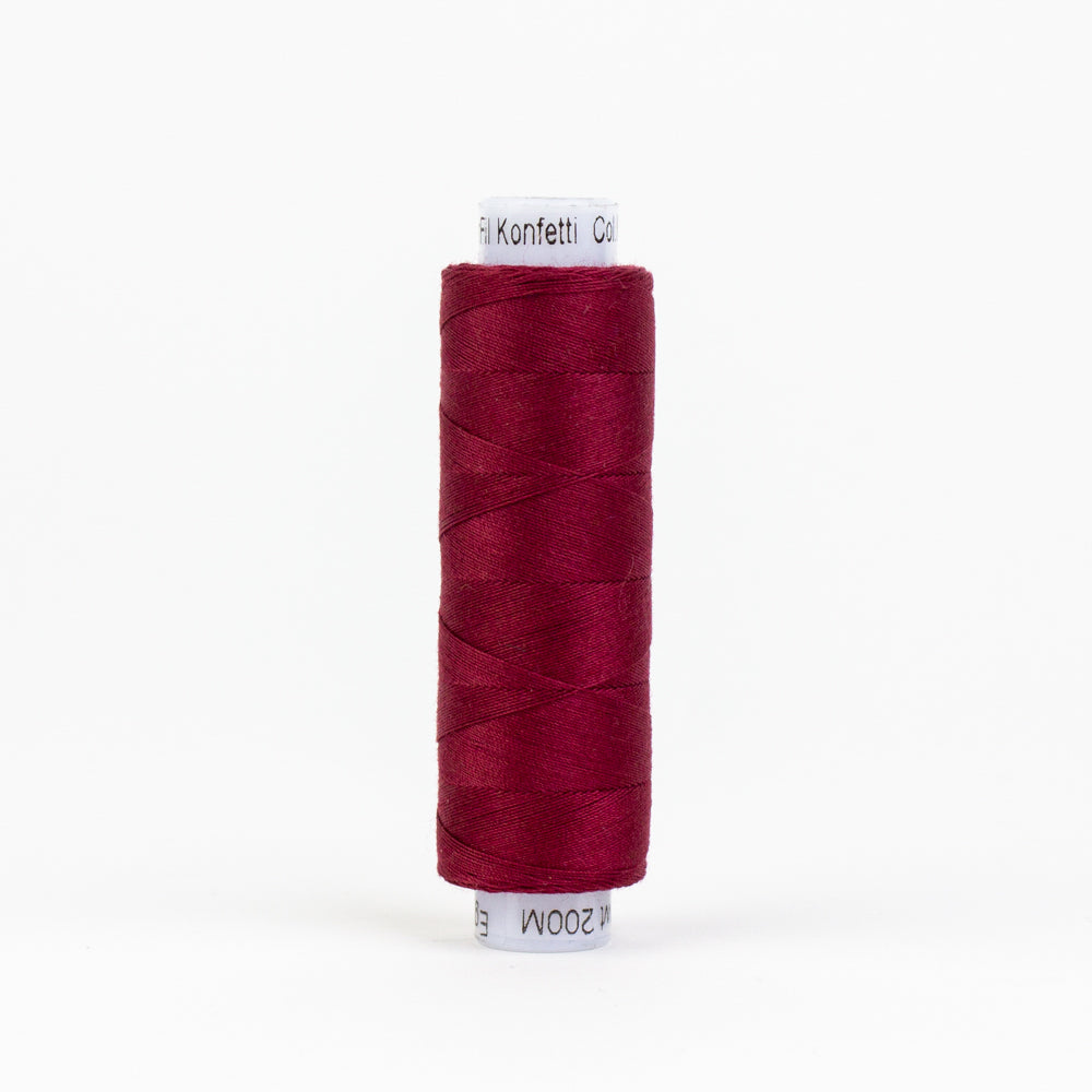 Konfetti - Burgundy - Cotton 50wt 220yd (200m) - WonderFil Specialty Threads (Pre-order: Oct 2024)