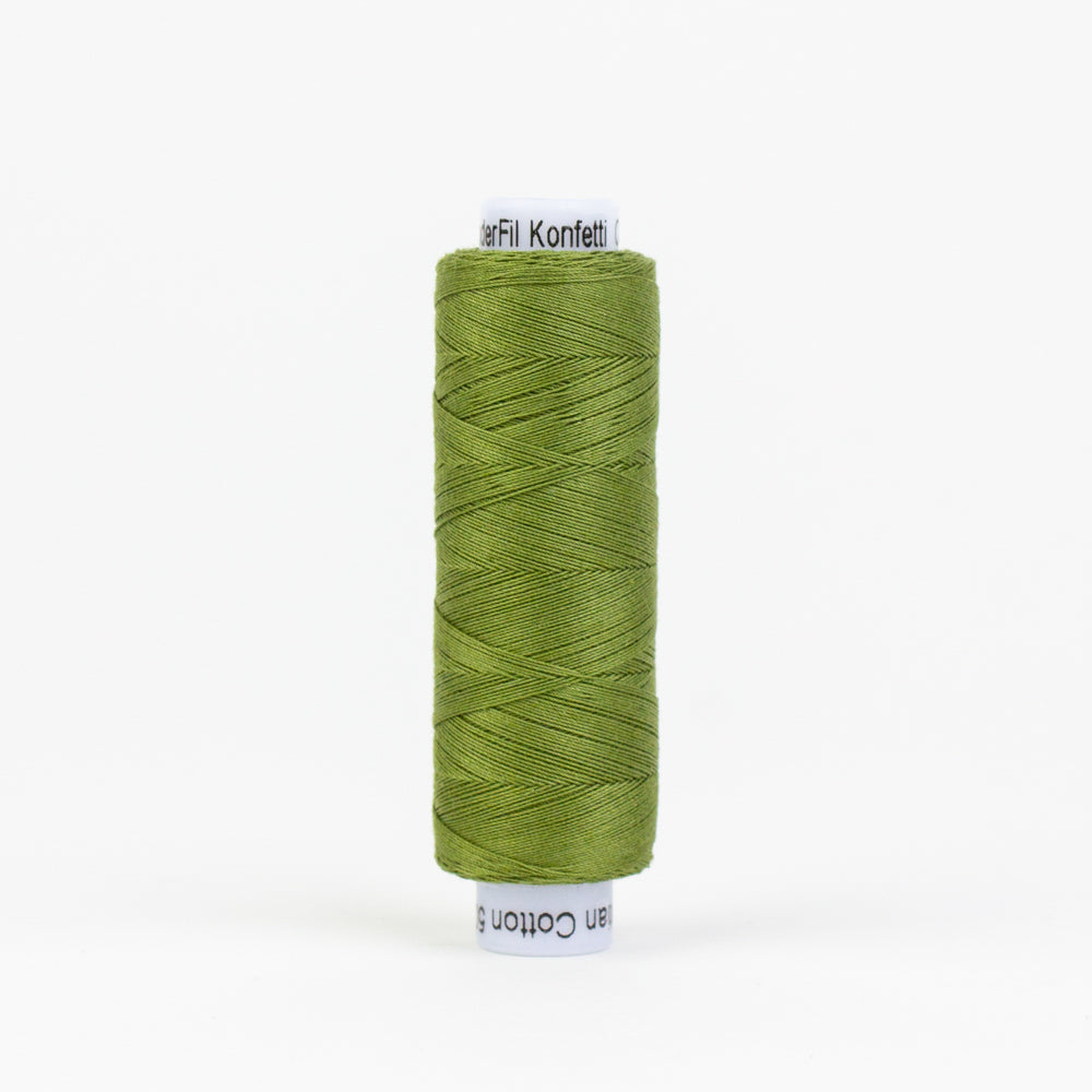 Konfetti - Olive Green - Cotton 50wt 220yd (200m) - WonderFil Specialty Threads (Pre-order: Feb 2025)