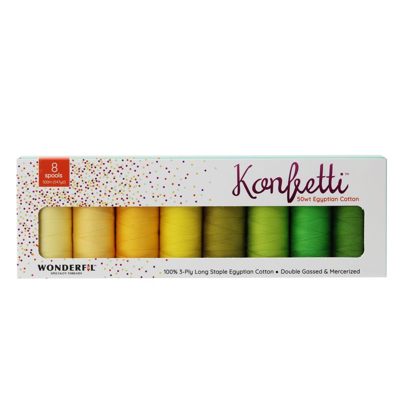 Konfetti 8 Pack - Key Lime Pie - Cotton 50wt 547yd (500m) - WonderFil Specialty Threads