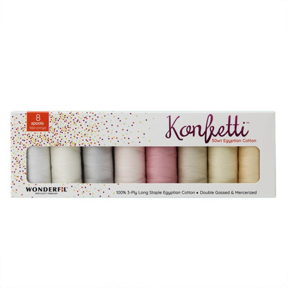 Konfetti 8 Pack - Macaroons - Cotton 50wt 547yd (500m) - WonderFil Specialty Threads (Pre-order: Nov 2024)