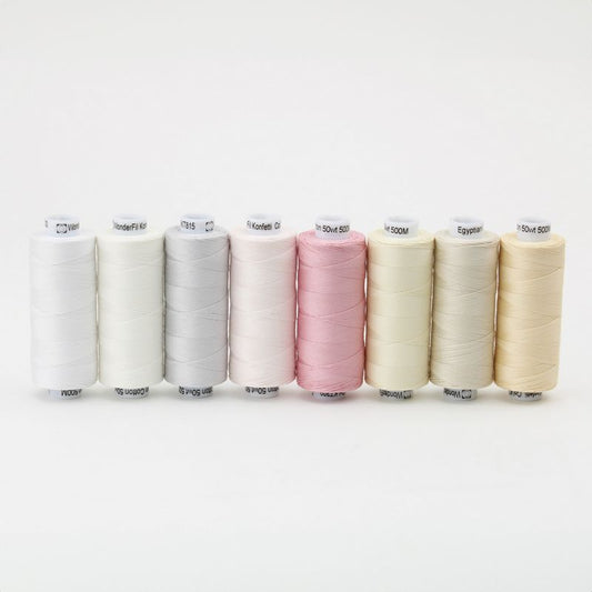 Konfetti 8 Pack - Macaroons - Cotton 50wt 547yd (500m) - WonderFil Specialty Threads (Pre-order: Nov 2024)