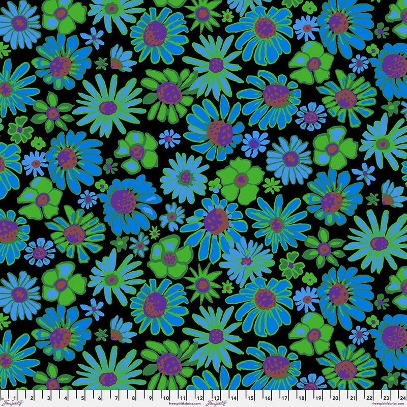 Kaffe Fassett Collective August 2024 - Bloomers in Black - Free Spirit (Pre-order: Sept 2024)