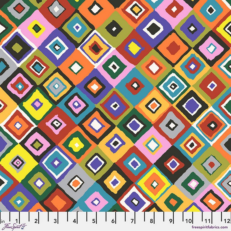 Kaffe Fassett Collective Spring 2024 - Square Dance in Multi - Free Spirit