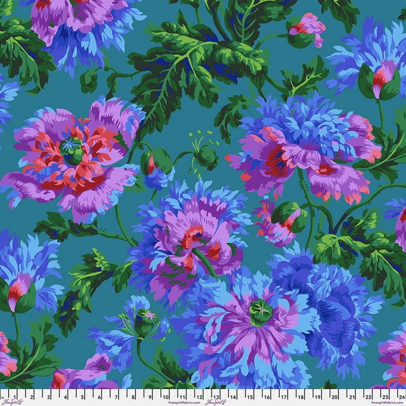 Kaffe Fassett Collective Spring 2024 - Garden Party in Blue - Free Spirit