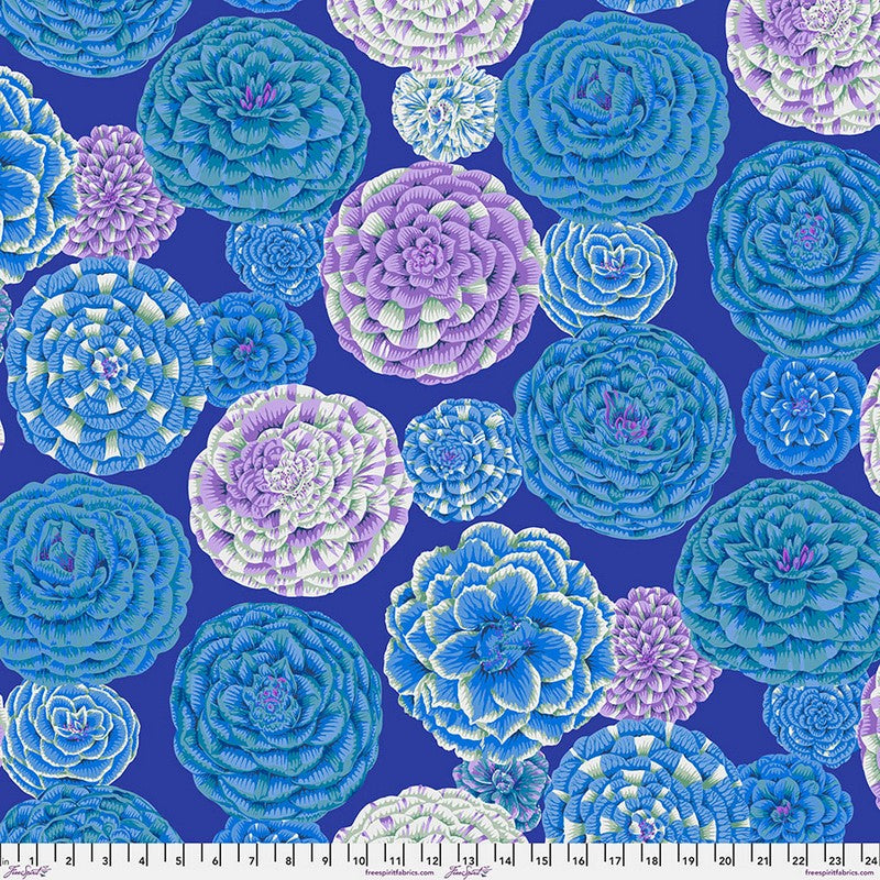 Kaffe Fassett Collective August 2024 - Japonica in Blue - Free Spirit (Pre-order: Sept 2024)