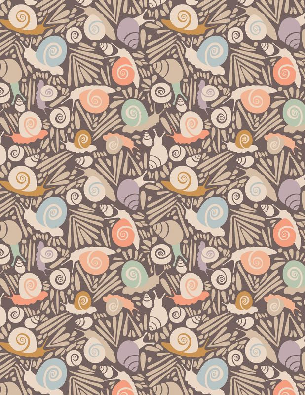 Slow Summer - Snails Driftwood - Suzy Quilts - Art Gallery Fabrics (Pre-order: Feb 2025)